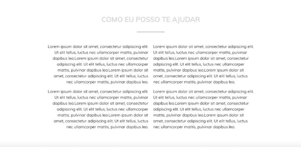 Imagem com texto lorem ipsum e com título "como eu posso te ajudar" onde pode ser colocado um texto de apresentação do projeto