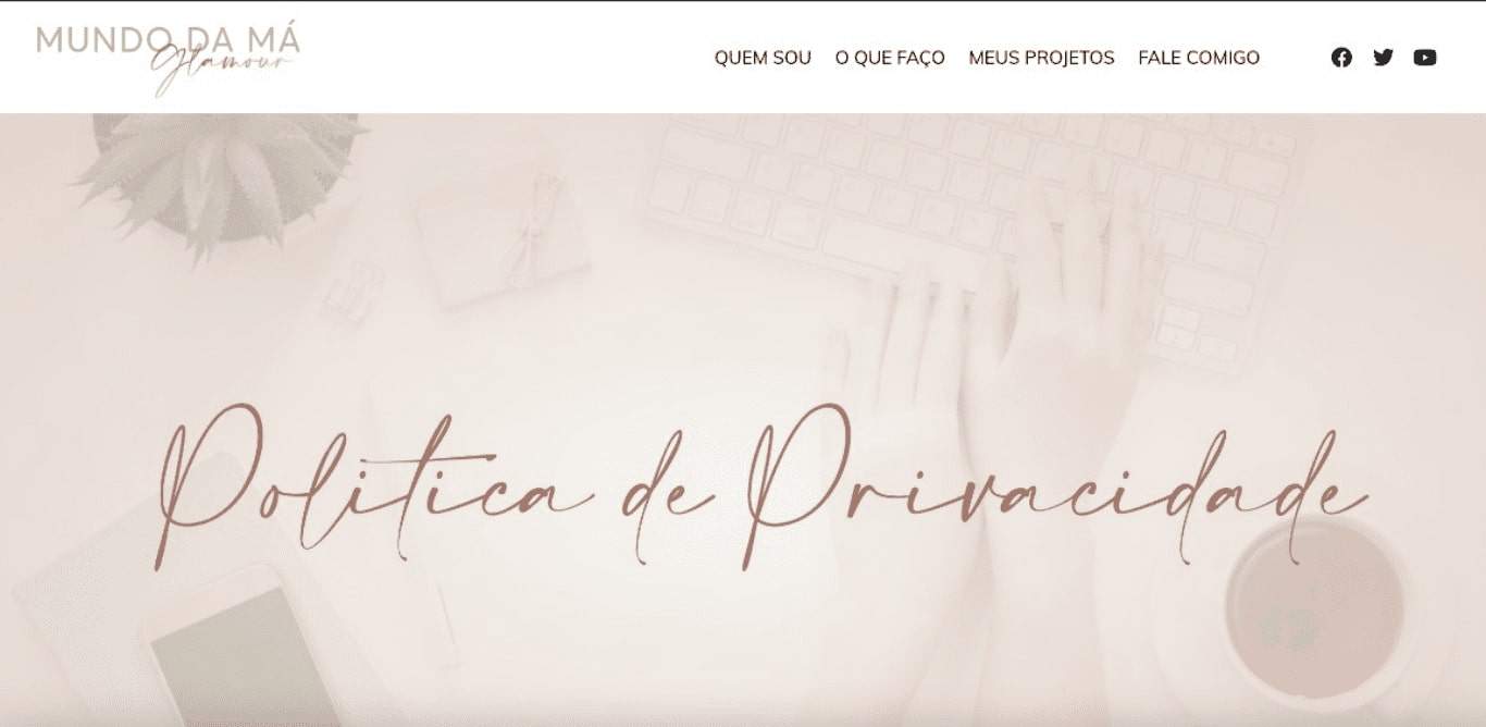 Imagem com o título da página de política de privacidade